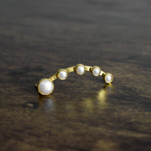 Natural Pearl Climber Earrings / Minimal Earrings / Pearl Ear Climber / Birthstone Earrings / Ear Sweep / Gemstone Climber Crawler Earring