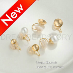 Non-pierced Hypoallergenic Ear Clips, Coil Back Clip On Earring, 14k Real Gold Plated Brass Pearl Cup Finding (pain Free Silicone Included)