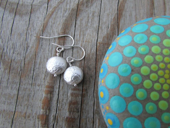 Pearl Earrings: Sterling Silver Dangle Earrings