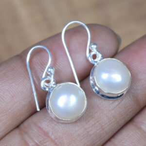 Sterling Silver Freshwater Pearl Hook Earrings: June Birthstone