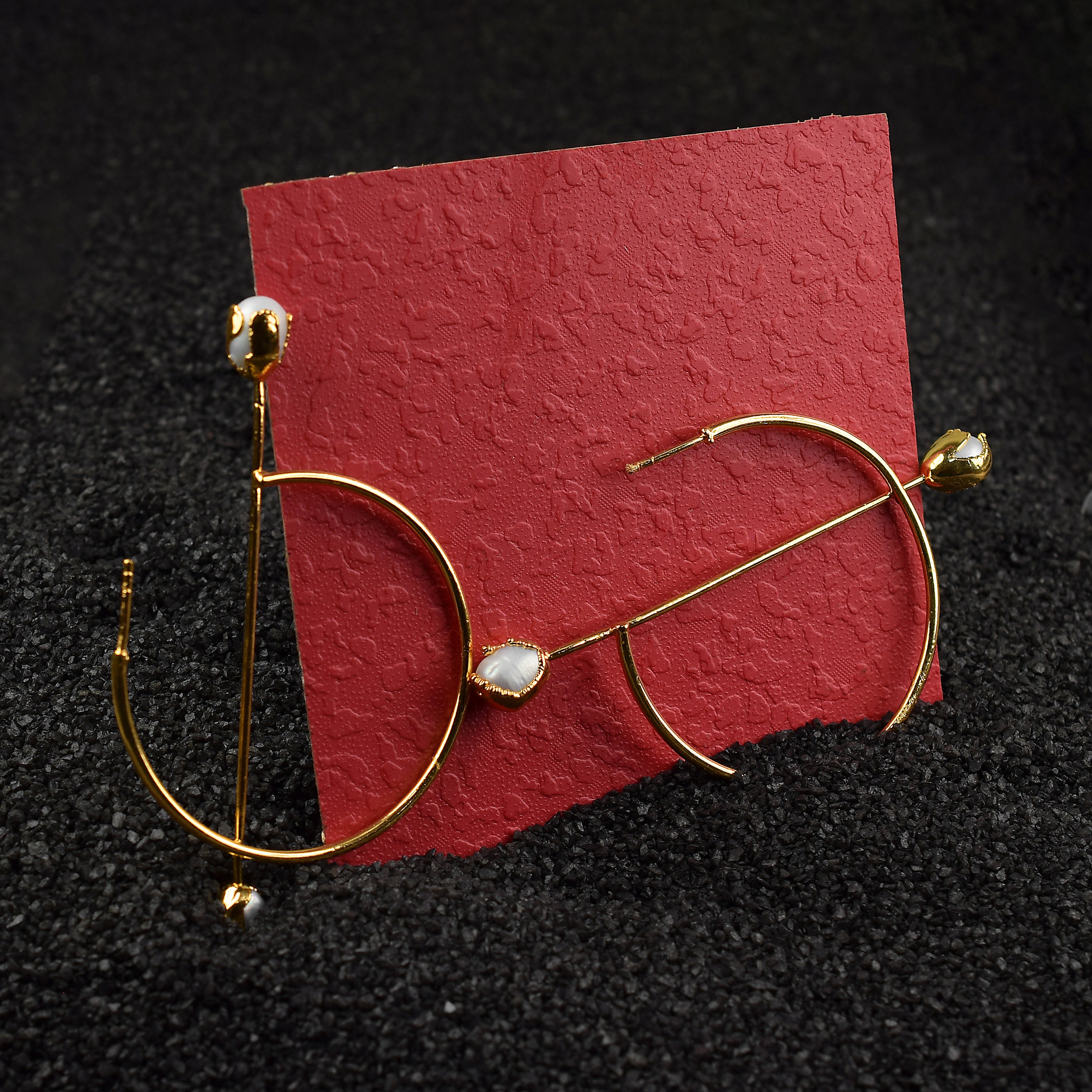 Vintage Circle Earrings With Natural Water Pearl
