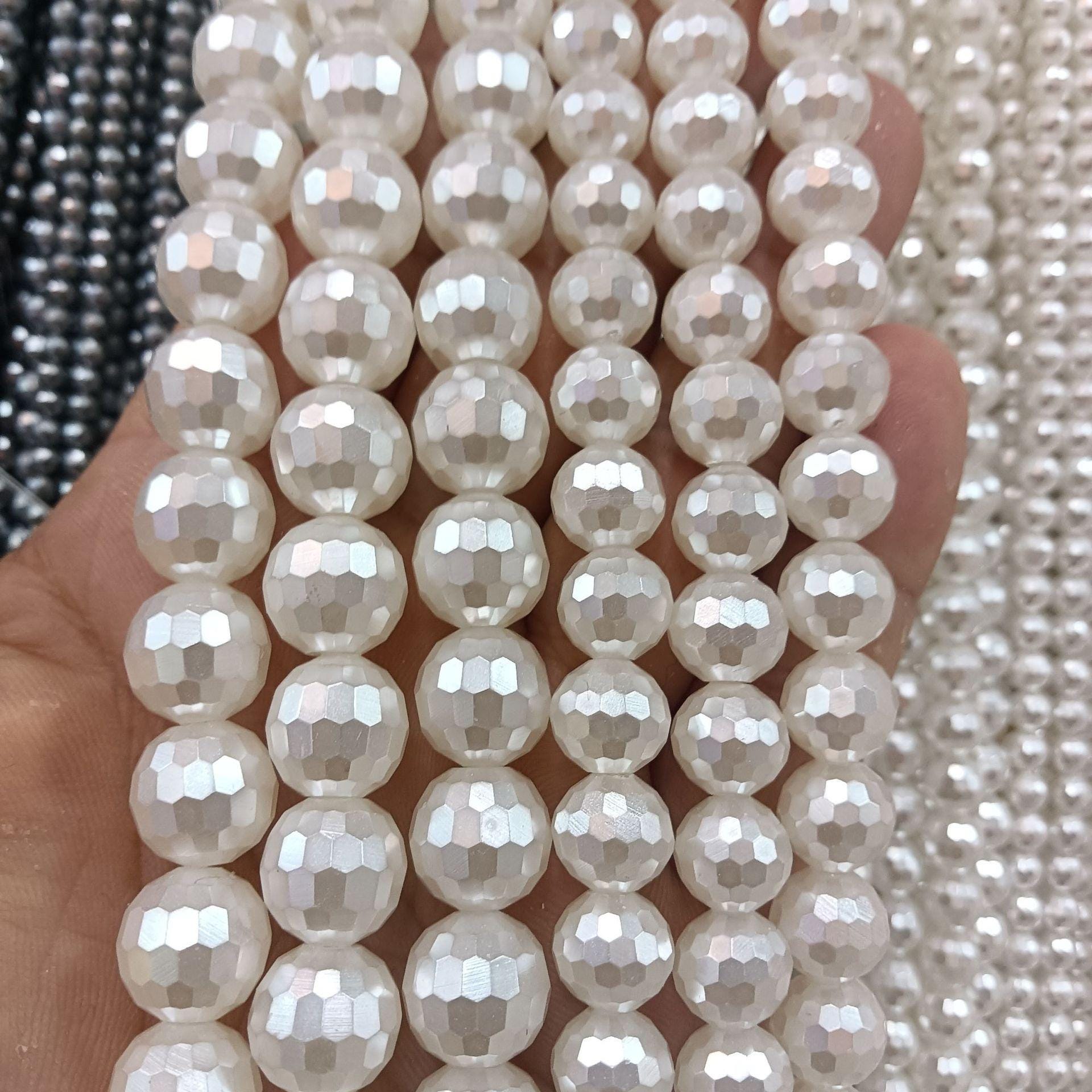 128 Faceted South Sea Shell Pearls Shells Beads,4mm 6mm 8mm 10mm 12mm Shells Beads Wholesale Supply,one Strand 15" 128 Faceted South Sea Shell Pearls Shells Beads,4mm 6mm 8mm 10mm 12mm Shells Beads Wholesale Supply,one Strand 15"