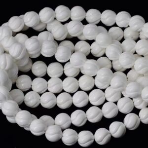 Natural Faceted White Shell Pearls Round Beads,6mm/8mm/10mm/12mm White Shells Pearls Faceted Beads Supply,15 Inches One Strand
