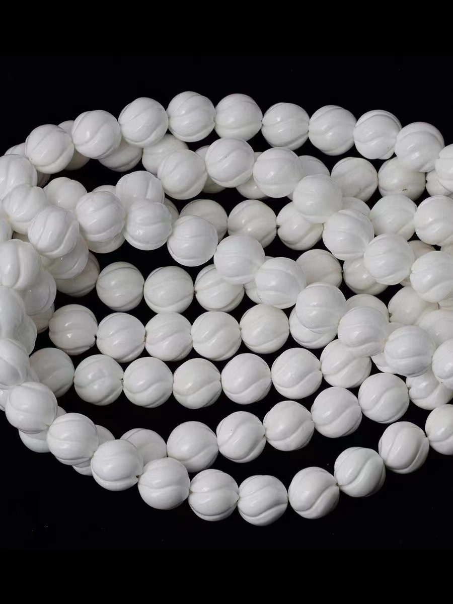 Natural Faceted White Shell Pearls Round Beads,6mm/8mm/10mm/12mm White Shells Pearls Faceted Beads Supply,15 Inches One Strand