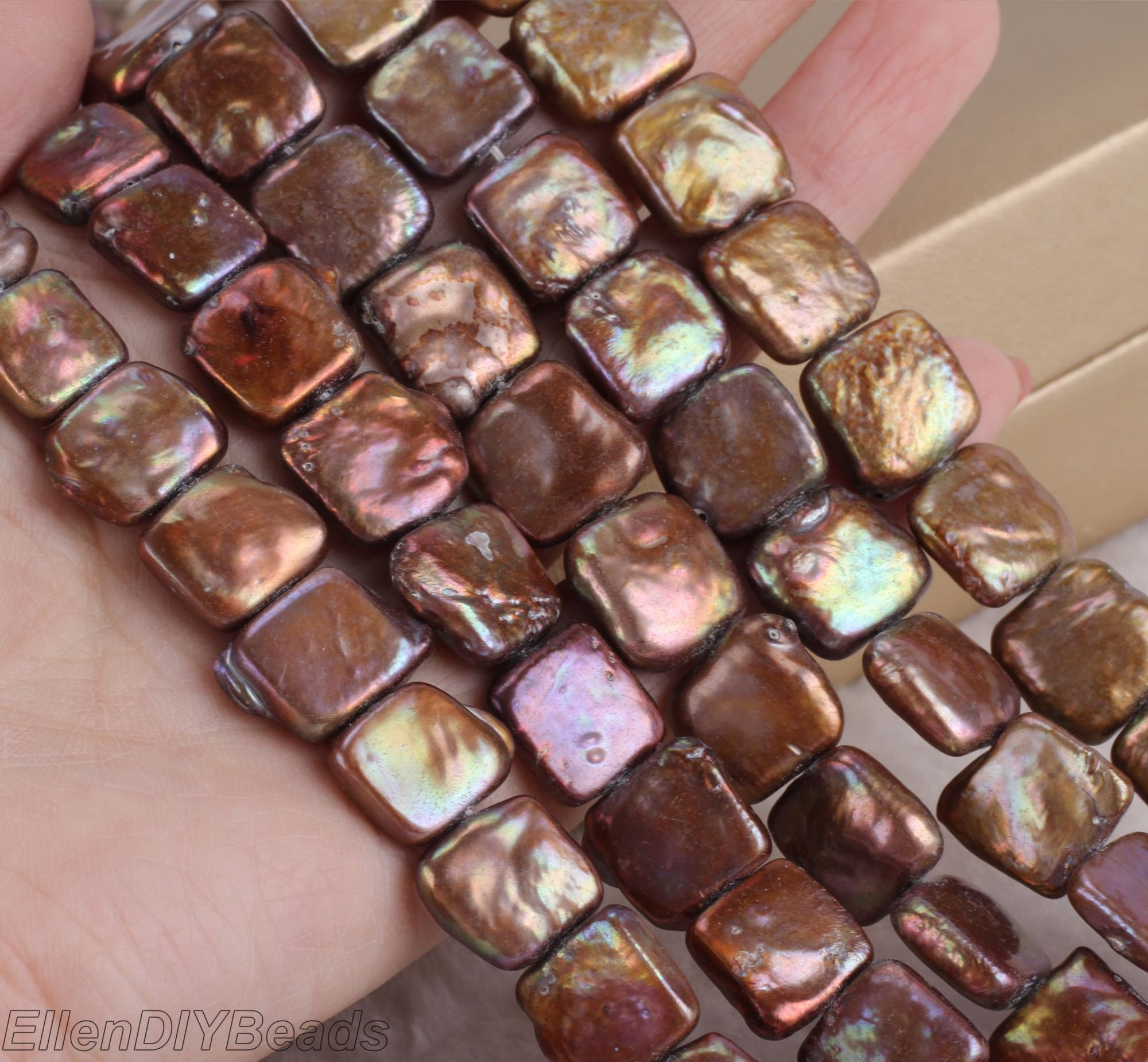 20% Off 12-13mm Multi Color Square Shape Freshwater Pearls, Good Luster Pearl Beads, Diy Necklace Supplies, Jewelry Making-16inches--chl0014