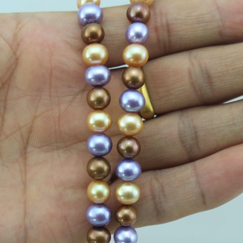 6-7mm Multi-color Freshwater Pearls Beads, Loose Pearl Beads, Diy Pearl Beads, Jewelry Making Necklace, Full Strands--61pcs--15 Inches--fs59 6-7mm Multi-color Freshwater Pearls Beads, Loose Pearl Beads, Diy Pearl Beads, Jewelry Making Necklace, Full Strands--61pcs--15 Inches--fs59