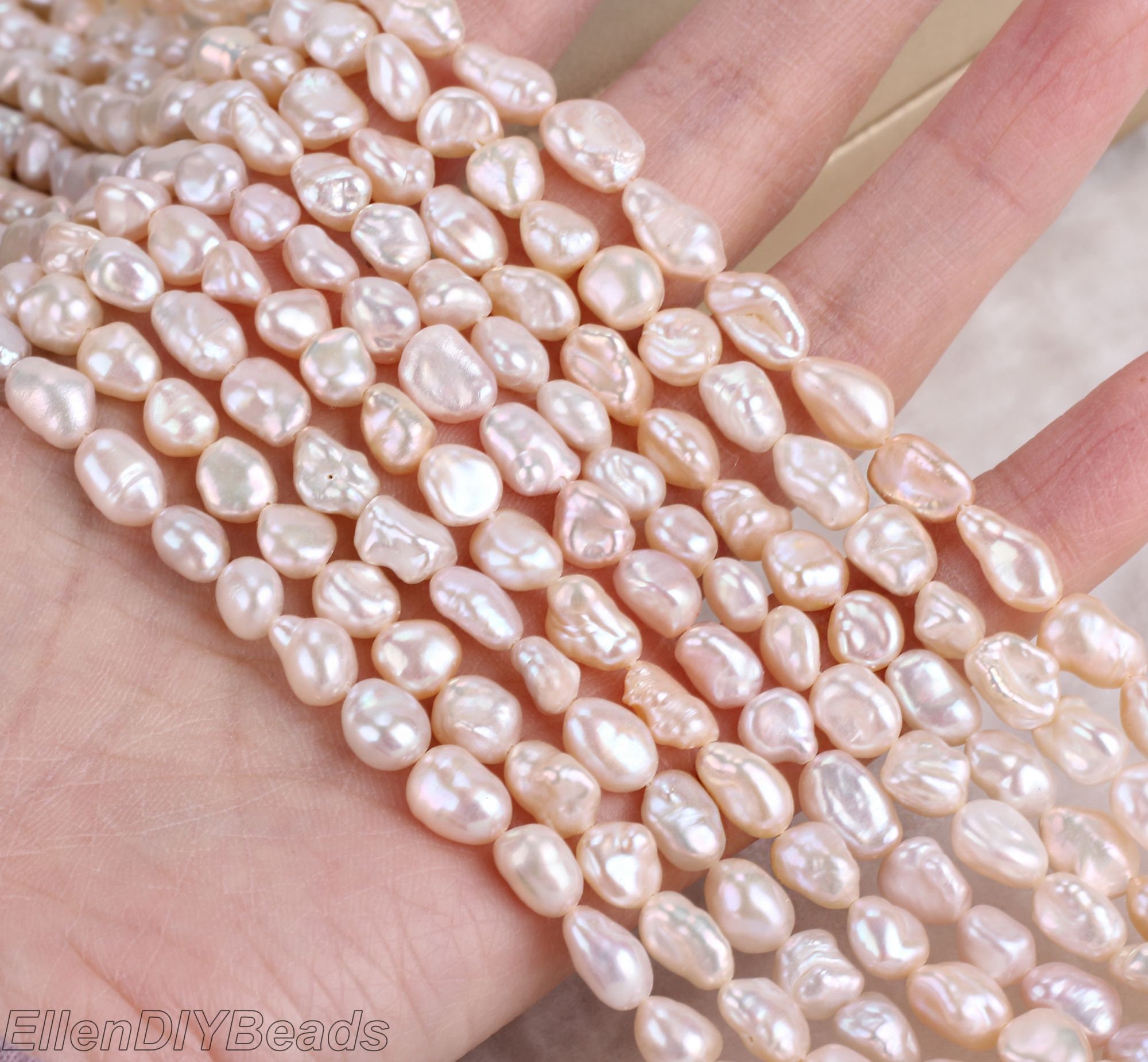 6-7mm Pink Pearls, Natural Pink Freshwater Pearls, Wedding Pearls, Full Strand, Pearl Necklace, Diy Pearl Supplies--15inches--chl0052