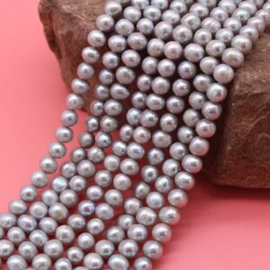 8-9mm Gray Potato shape baroque pearls,Loose freshwater pearl beads,Pearl strand,Pearl Gift,Pearl For Necklace Bracelet15-15.5inches-FP134