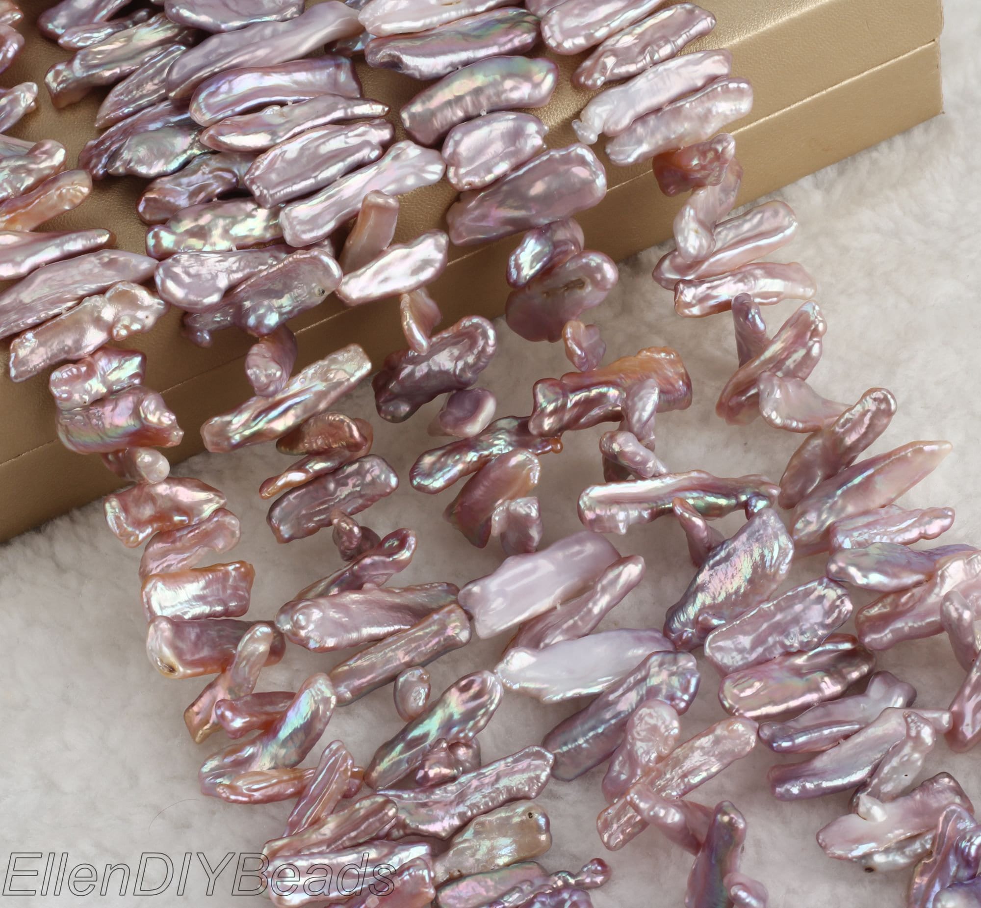 8-9x18-30mm Natural Purple Biwa Stick Pearl Beads, Irregular Pearls, Freshwater Cultured Pearls, Pearl Necklace Making, Loose Pearls-pb003-5