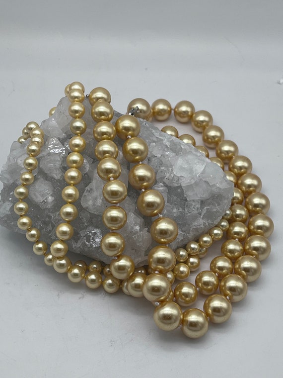 Chunky Light Yellow Pearl Necklace  18in