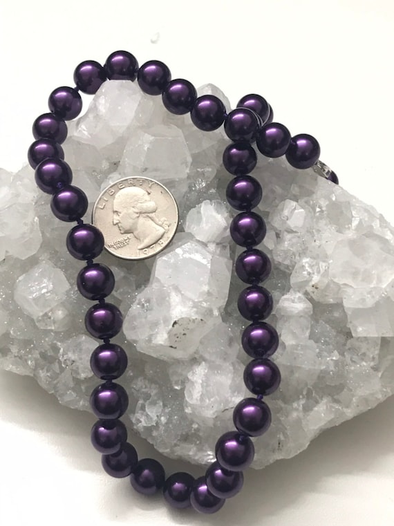 Dark Purple Pearl Necklace  18in
