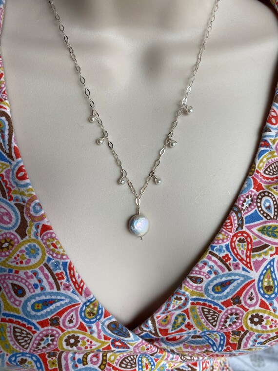 Freshwater Pearl Sterling Silver Or Gold Filled Necklace - Freshwater Pearl Jewelry  - Handmade Jewelry