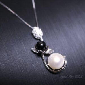 Genuine Pearl Necklace Full Sterling Silver Lotus Flower Tiny Freshwater Peal Jewelry Wedding Necklace Pearl Jewelry 1044