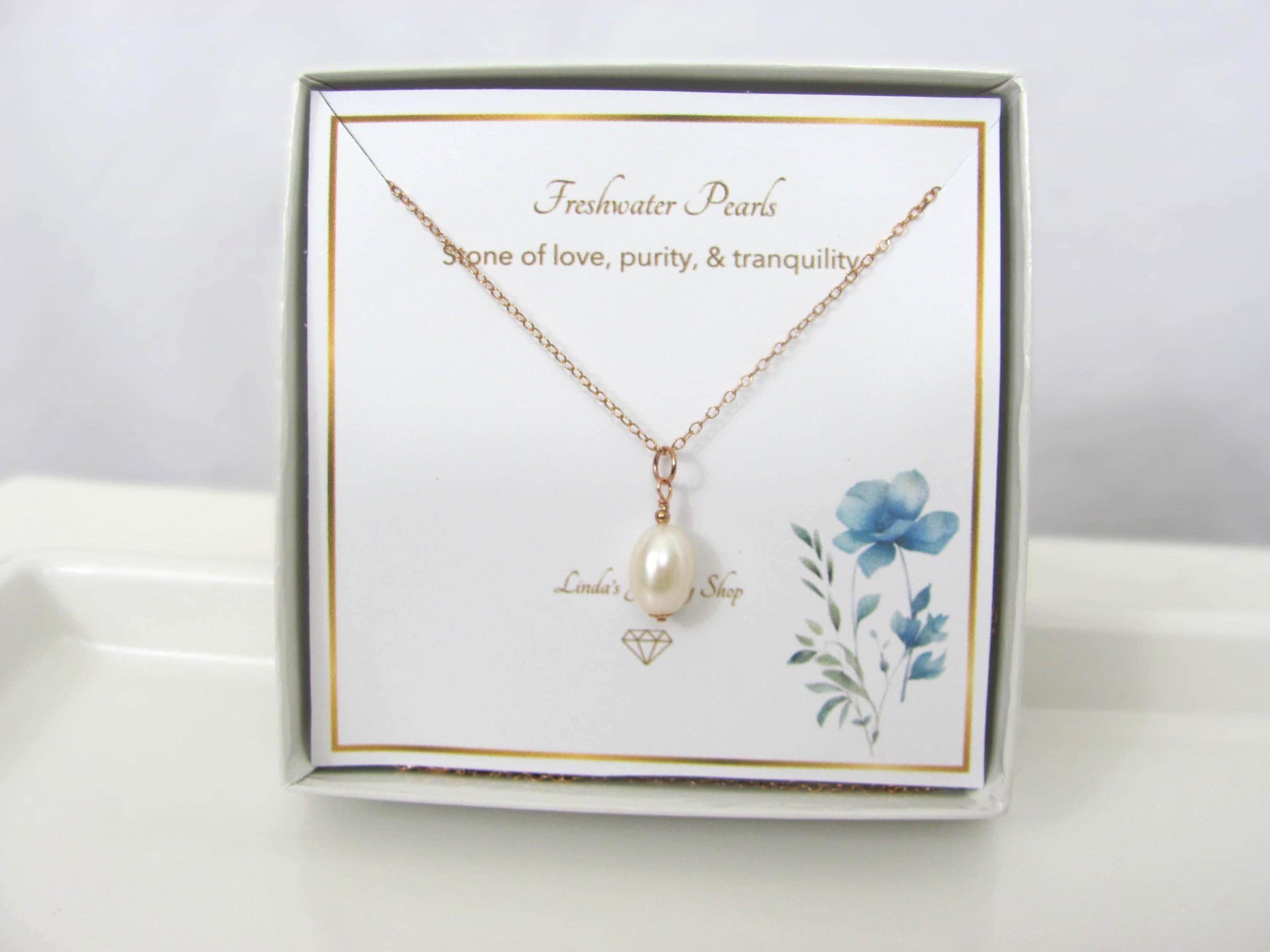 Pearl Necklace In Rose Gold - Minimalist Wedding Jewelry - Bridal Accessories