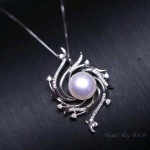 Large Freshwater Pearl Necklace - Full Sterling Silver High Quality Bridal Pearl Necklace - Genuine White Pearl Jewelry #425