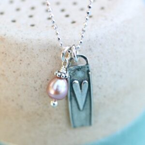Pink Pearl Heart Necklace: Sterling Silver Charm, Valentine's Gift