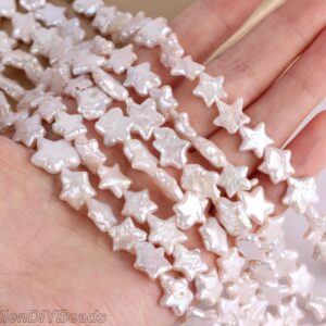 10-12mm Rare Five Pointed Star Shape Natural White Freshwater Pearls, Loose Freshwater Cultured Pearls,genuine Lustrous Pearl Beads-al001