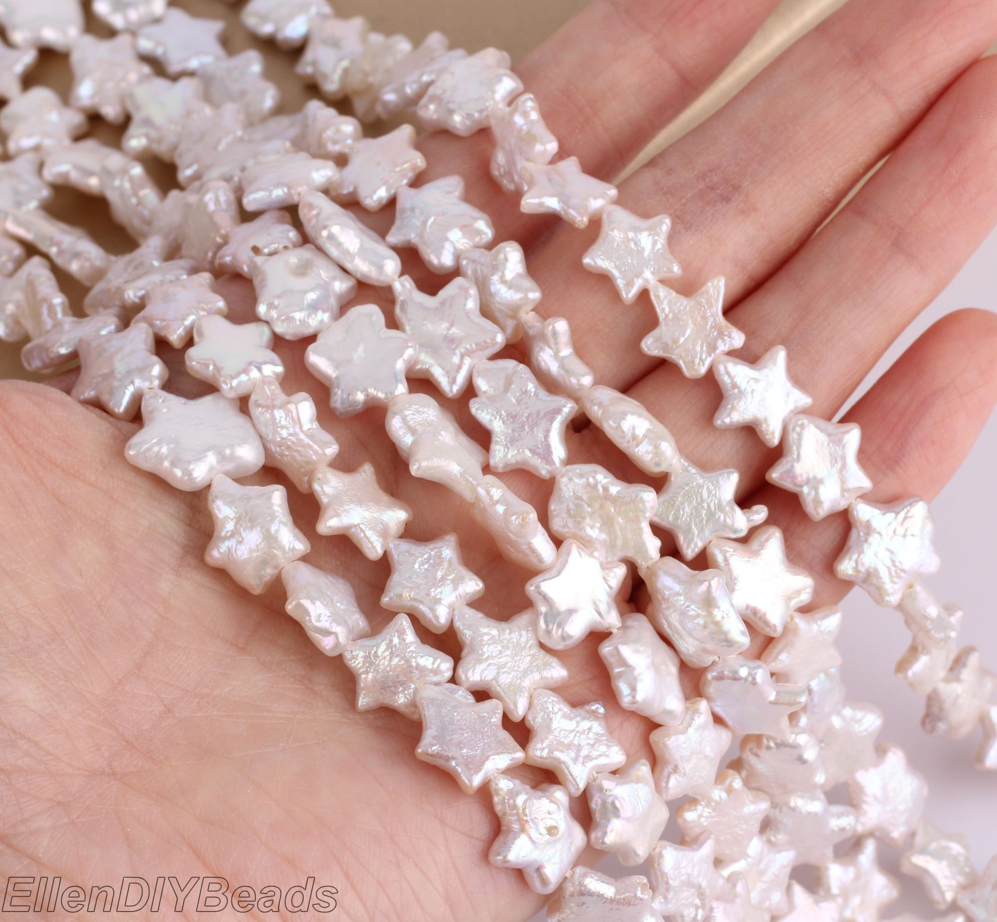 10-12mm Rare Five Pointed Star Shape Natural White Freshwater Pearls, Loose Freshwater Cultured Pearls,genuine Lustrous Pearl Beads-al001