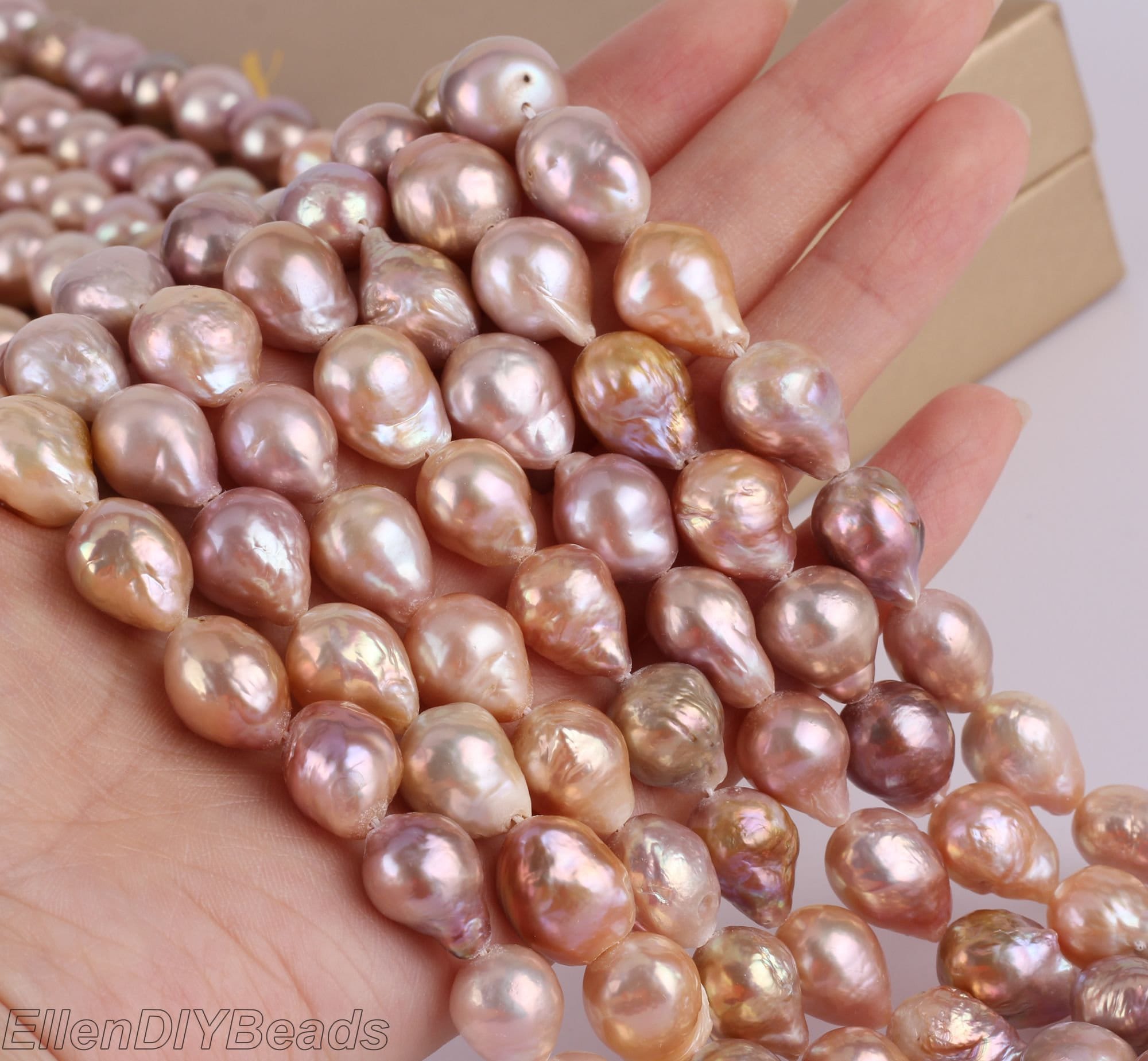 10-12mm Natural Mix Color Edison Pearl Beads,good Luster Genuine Cultured Baroque Freshwater Pearls,wholesale Pearls-16inches-35pcs-ads009-1
