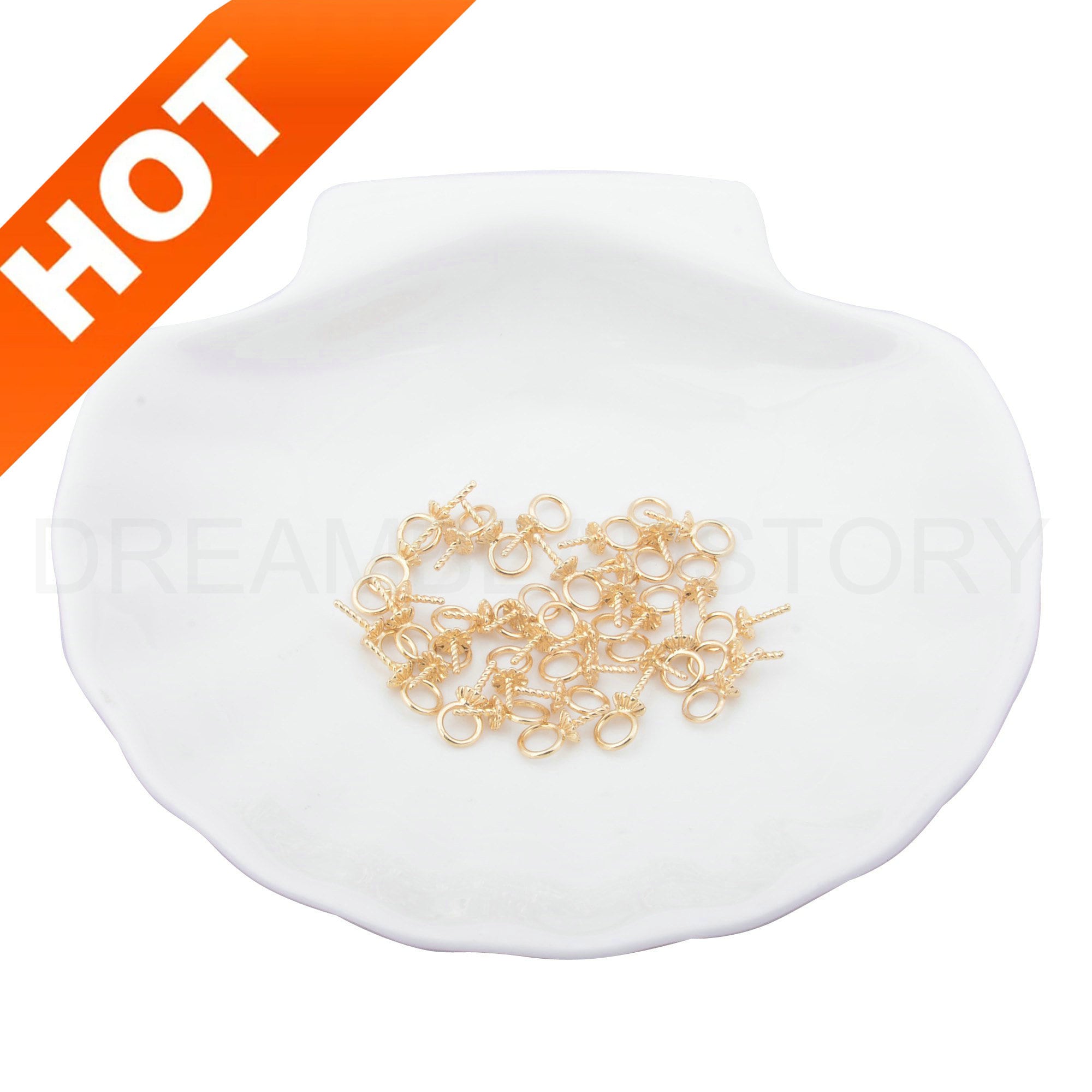 10-500 Pcs 14k Gold Plated Bail Cap And Peg For Half Drilled Pearl Beads Large Hole Eye Pin Cap Bail (very Small) 10-500 Pcs 14k Gold Plated Bail Cap And Peg For Half Drilled Pearl Beads Large Hole Eye Pin Cap Bail (very Small)
