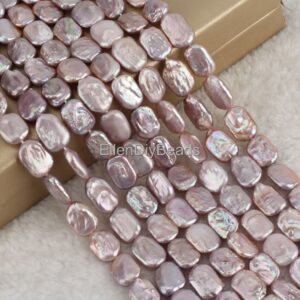 12-14x18-20mm Natural Purple Rectangle Freshwater Pearl Beads, Good Luster Loose Pearl, For Jewelry Making, Wedding Pearl, Beading Supplies
