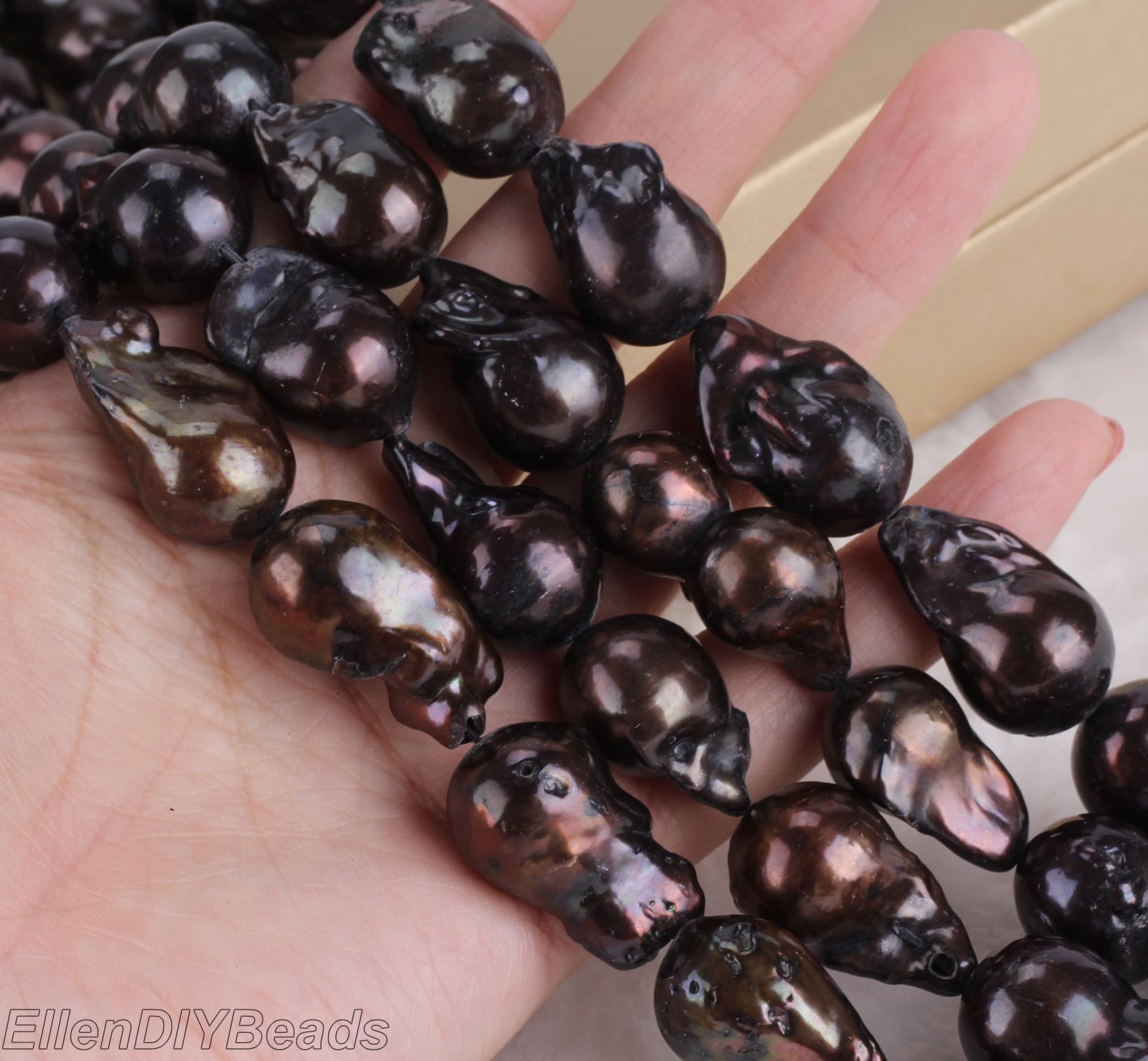 13-15x20-25mm Peacock Black Teardrop Freshwater Baroque Pearl Beads Strand,fireball Baroque Pearls-16inches-cac0016