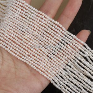 2.5-3mm Small White Irregular Shape Freshwater Pearls, Tiny Genuine Natural Pearl Beads, Loose Seed Pearl, Wedding Jewelry-15inches
