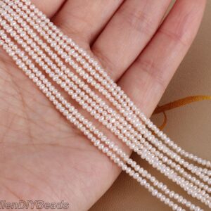 2-2.5mm White Small Seed Freshwater Pearls,tiny Genuine Natural Pearl Beads,loose Pearl Strand,handmade Jewelry Supplies-15.5 Inches-xdz002