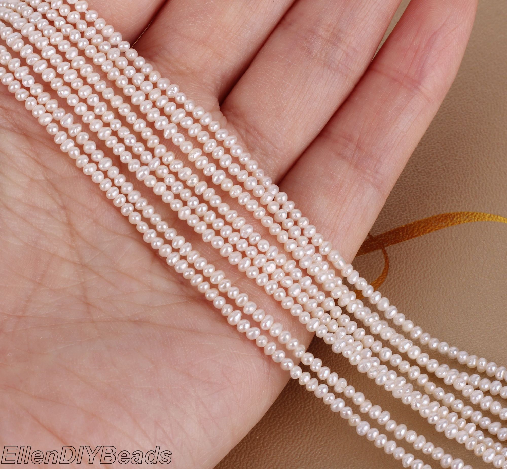2-2.5mm White Small Seed Freshwater Pearls,tiny Genuine Natural Pearl Beads,loose Pearl Strand,handmade Jewelry Supplies-15.5 Inches-xdz002