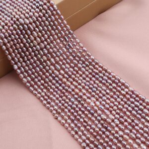 3-4mm Natural Purple Rice Pearl,full Strand,freshwater Pearl Rice Beads,loose Beading Supplies,for Jewelry Making, Xdz0020