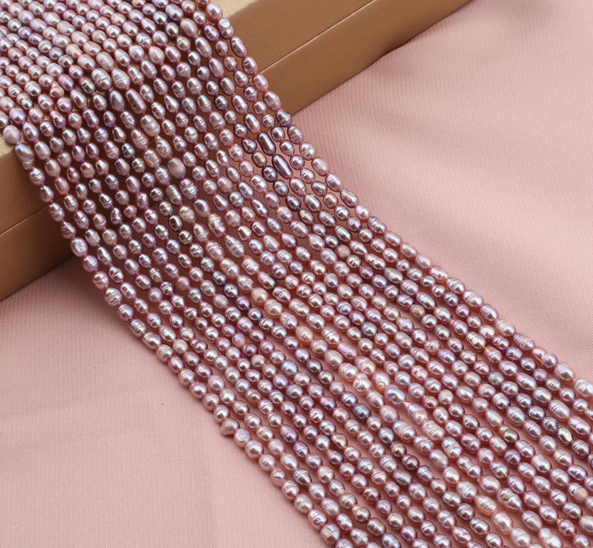 3-4mm Natural Purple Rice Pearl,full Strand,freshwater Pearl Rice Beads,loose Beading Supplies,for Jewelry Making, Xdz0020
