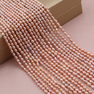 3.5-4mm Natural Pink Rice Pearl,full Strand,freshwater Pearl Rice Beads,loose Beading Supplies,for Jewelry Making, Xdz0025