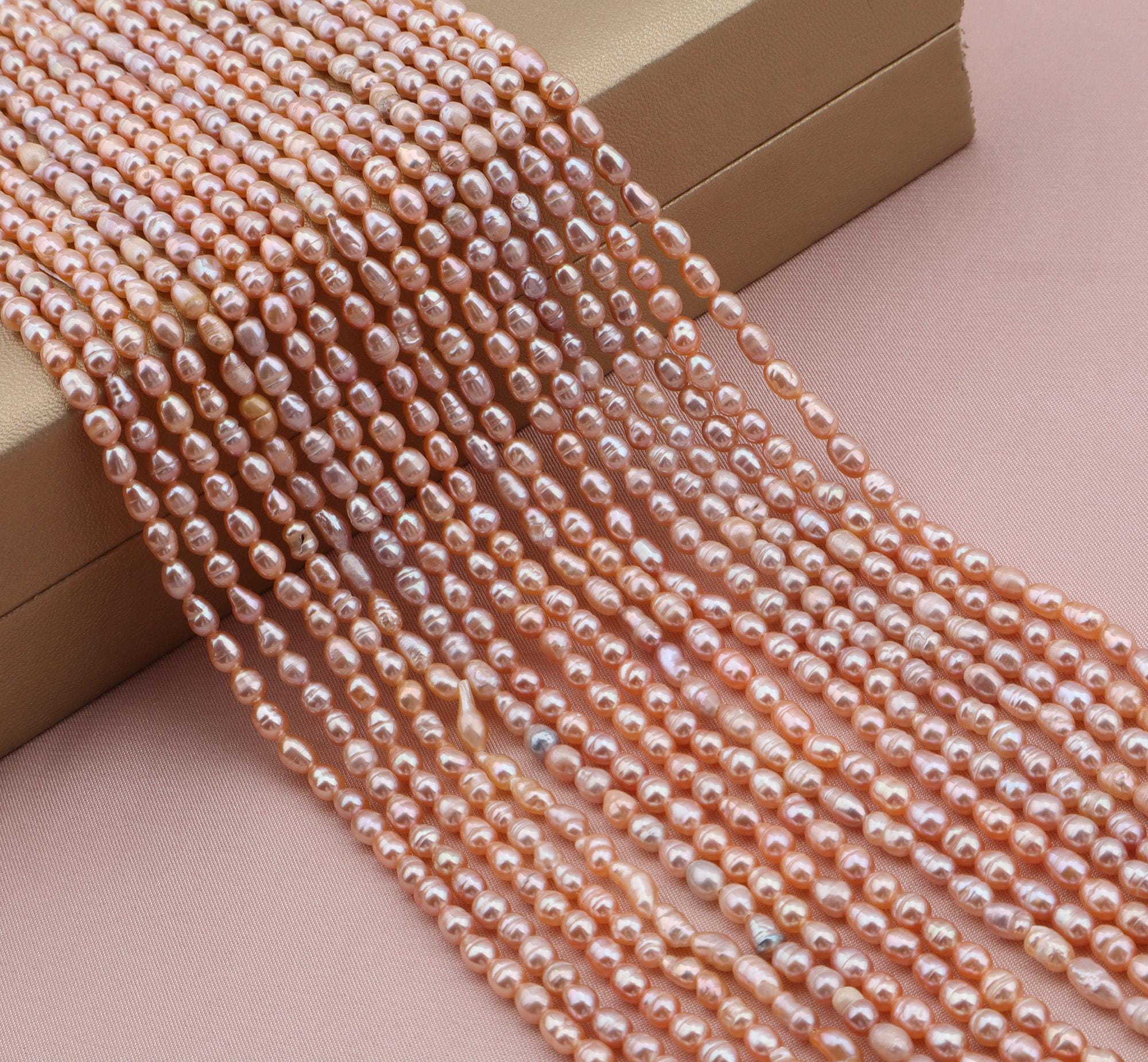 3.5-4mm Natural Pink Rice Pearl,full Strand,freshwater Pearl Rice Beads,loose Beading Supplies,for Jewelry Making, Xdz0025