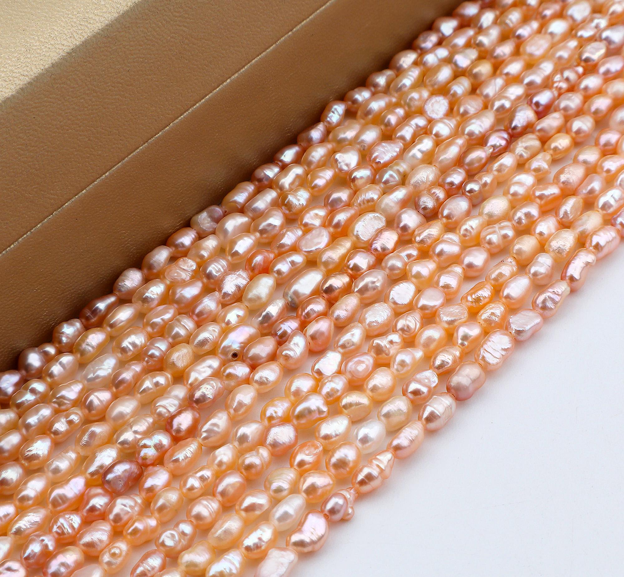 3.5-4mm Pink Rice Pearl,full Strand,freshwater Pearl Rice Beads,loose Beading Supplies,for Jewelry Making, Xdz0014
