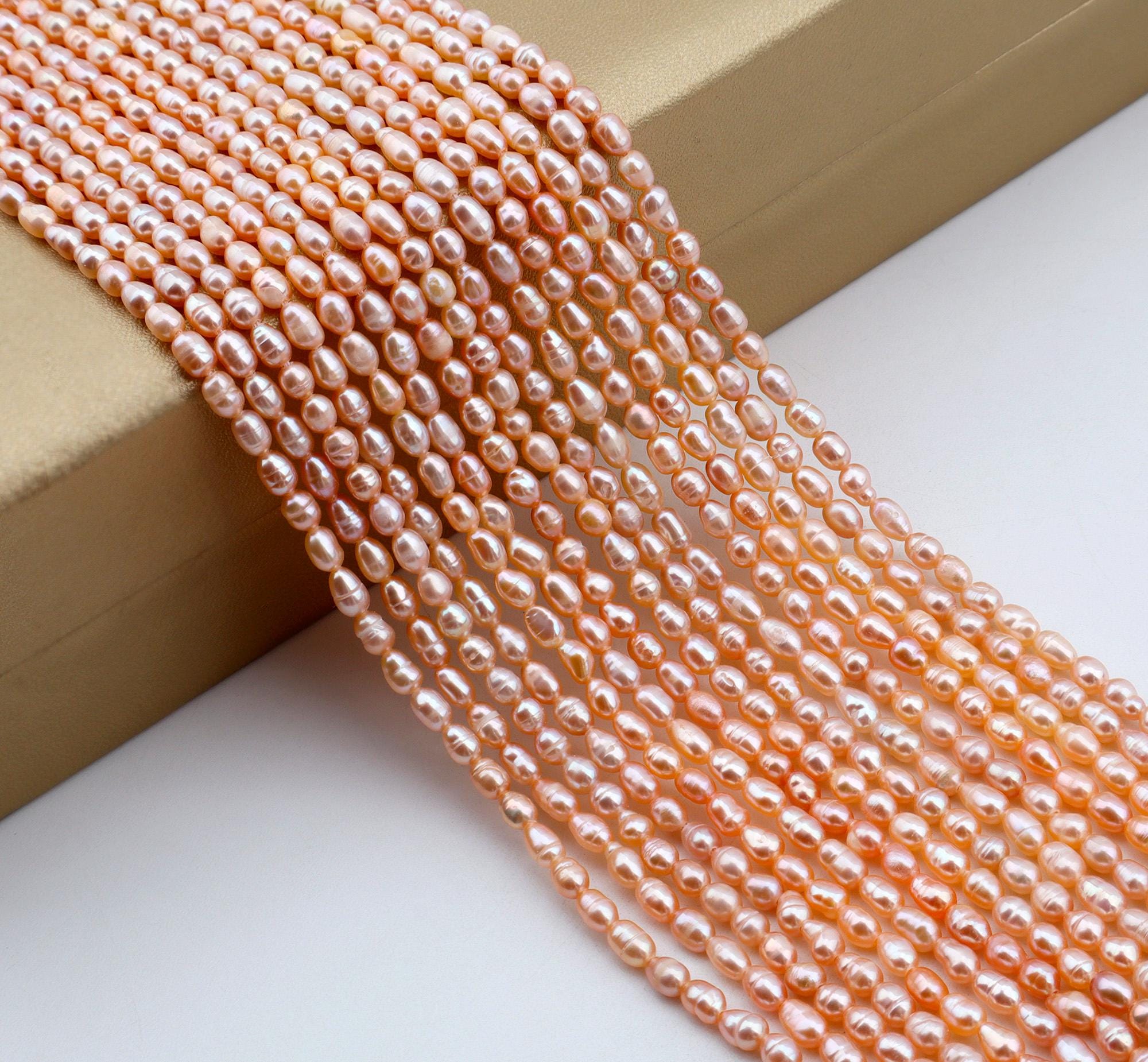 3-3.5mm Natural Pink Rice Pearl,full Strand,freshwater Pearl Rice Beads,loose Beading Supplies,for Jewelry Making, Xdz0018