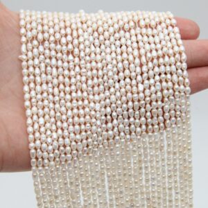3~4mm Small Pearl Beads, fresh Water Pearl, luster White Pearl, natural Fresh Water Pearl Beads, loose Wedding Pearl Jewelry, fine Pearl Beads.