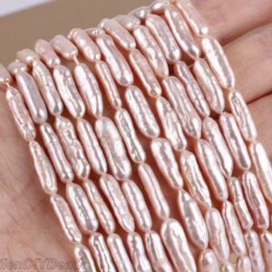 4-5x15-17mm Natural Pink Biwa Freshwater Pearls,genuine High Luster Freshwater Pearl Beads,loose Biwa Stick Pearls,full Strand--pb006-5