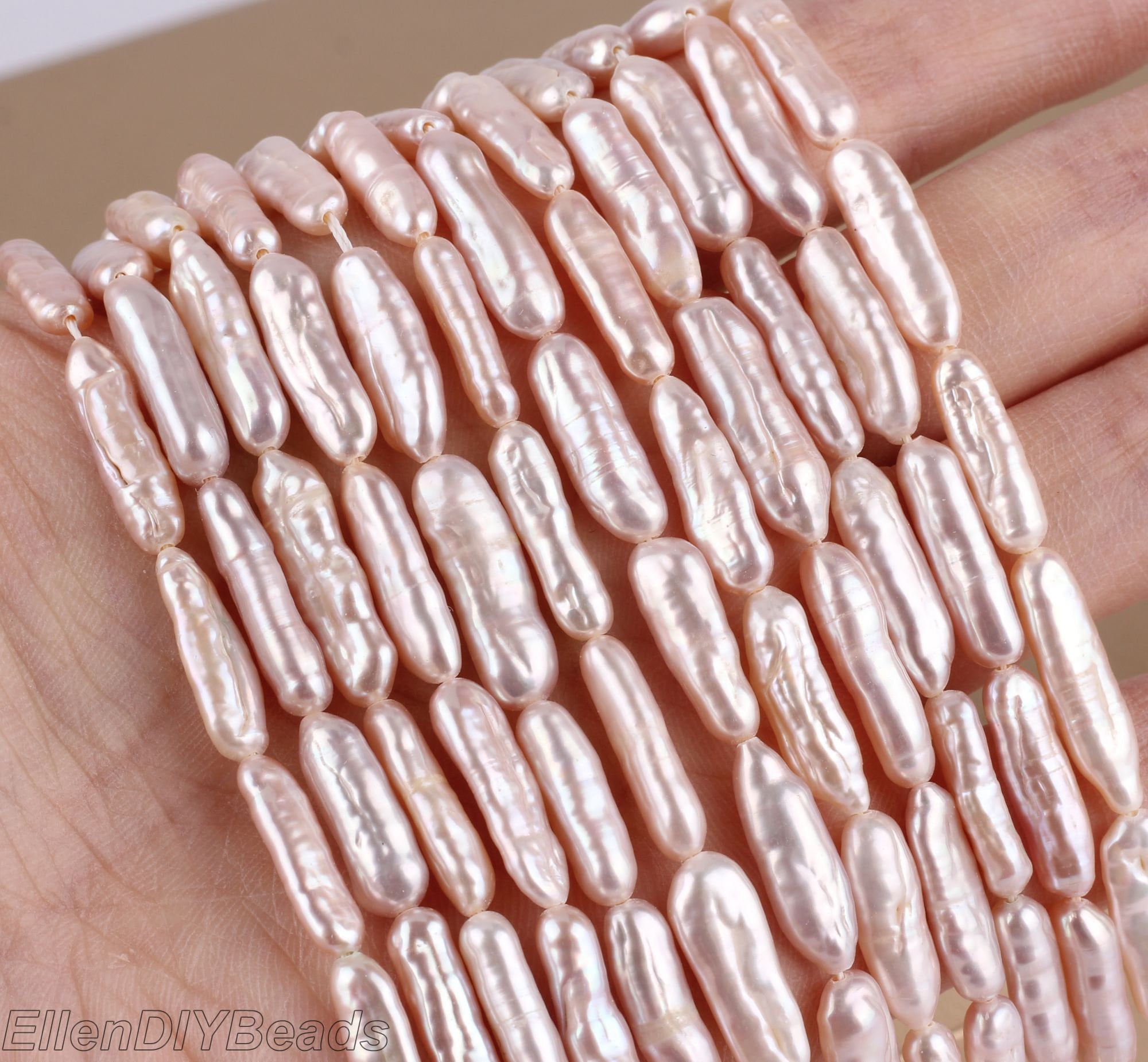 4-5x15-17mm Natural Pink Biwa Freshwater Pearls,genuine High Luster Freshwater Pearl Beads,loose Biwa Stick Pearls,full Strand--pb006-5