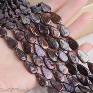 5-6x8-11mm Black Teardrop Coin Pearls,Flat Coin Freshwater Pearl Beads,Loose Pearl Beads,Pearl for Jewelry Making-23pcs---15 inches---CHL001 5-6x8-11mm Black Teardrop Coin Pearls,Flat Coin Freshwater Pearl Beads,Loose Pearl Beads,Pearl for Jewelry Making-23pcs---15 inches---CHL001