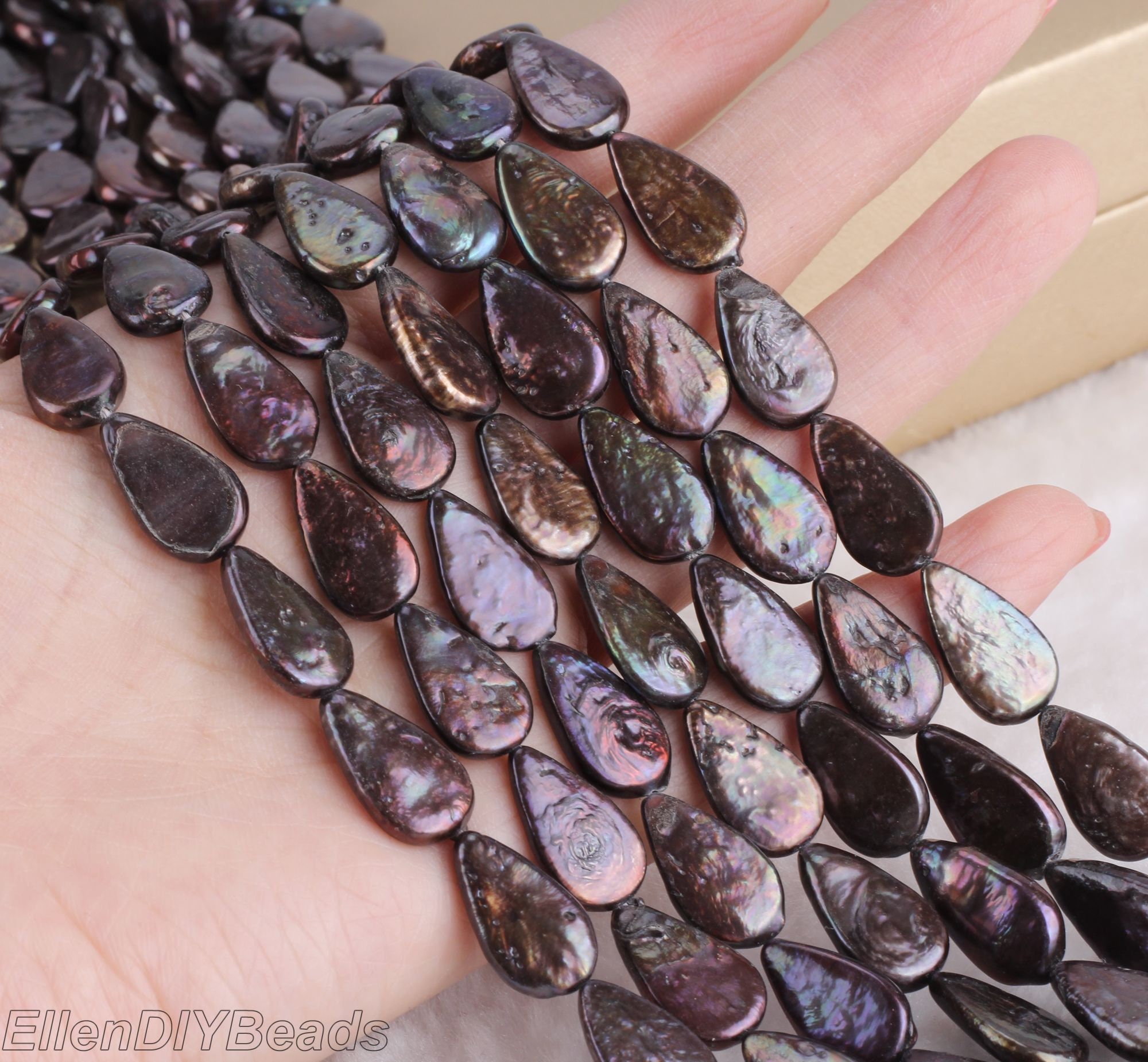 5-6x8-11mm Black Teardrop Coin Pearls,flat Coin Freshwater Pearl Beads,loose Pearl Beads,pearl For Jewelry Making-23pcs---15 Inches---chl001