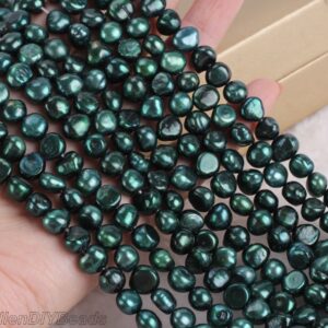8-9mm Christmas Green Potato Pearl Beads, Natural Freshwater Pearls, Loose Pearls, Pearl for Jewelry Making, Green Pearl--14inches---CHL008 8-9mm Christmas Green Potato Pearl Beads, Natural Freshwater Pearls, Loose Pearls, Pearl for Jewelry Making, Green Pearl--14inches---CHL008