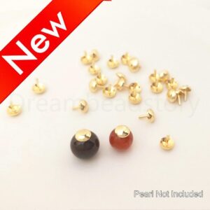Bead Cap with peg for Half Drilled Pearl, Beads Hole Cover, 14K Real Gold Plated Brass Plain Cup and Peg Stopper Plug Finding (4mm pad) Bead Cap with peg for Half Drilled Pearl, Beads Hole Cover, 14K Real Gold Plated Brass Plain Cup and Peg Stopper Plug Finding (4mm pad)
