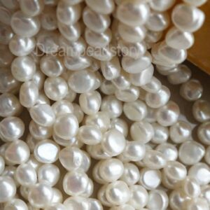 Freshwater Pearl Beads, Natural White FW Pearl Strands, Genuine Baroque Pearls, 8-9mm 9-10mm 10-11mm Pearls Jewelry Supplies Freshwater Pearl Beads, Natural White FW Pearl Strands, Genuine Baroque Pearls, 8-9mm 9-10mm 10-11mm Pearls Jewelry Supplies