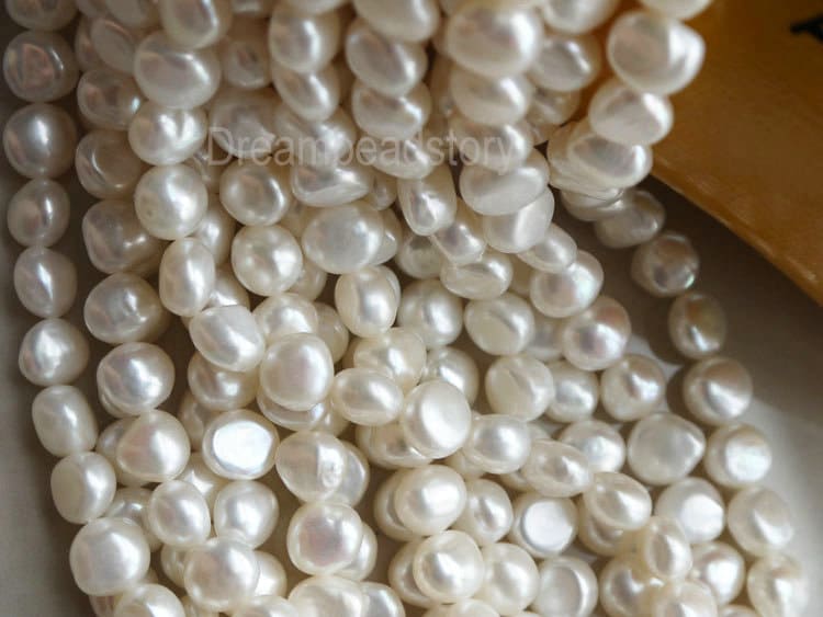 Freshwater Pearl Beads, Natural White Fw Pearl Strands, Genuine Baroque Pearls, 8-9mm 9-10mm 10-11mm Pearls Jewelry Supplies