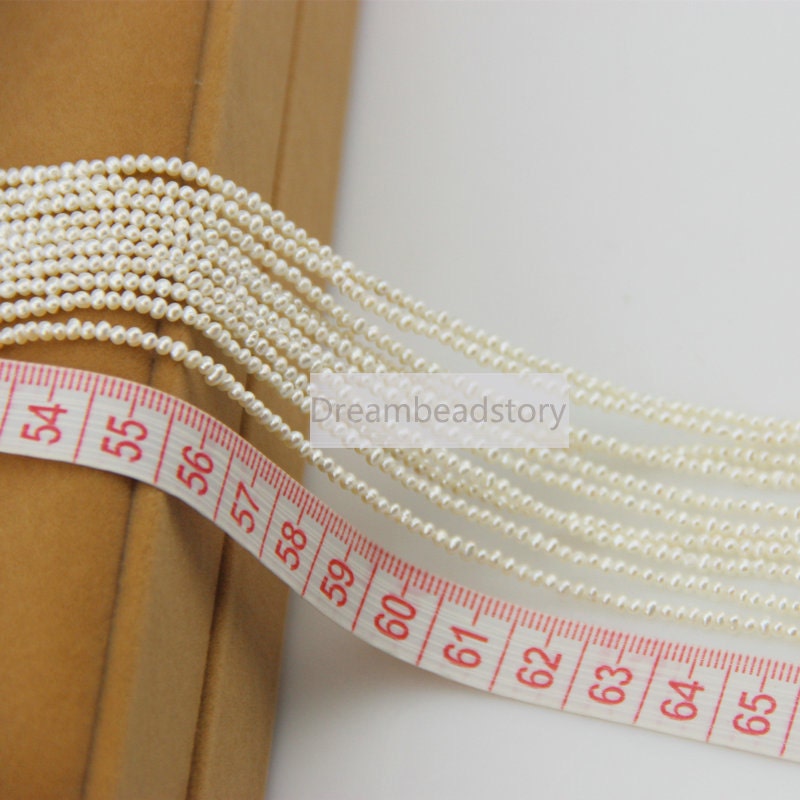 Pearl Seed Beads, 1.5-2mm Tiny Small Natural White Cultured Freshwater Pearl Potato Beads For Jewelry Making