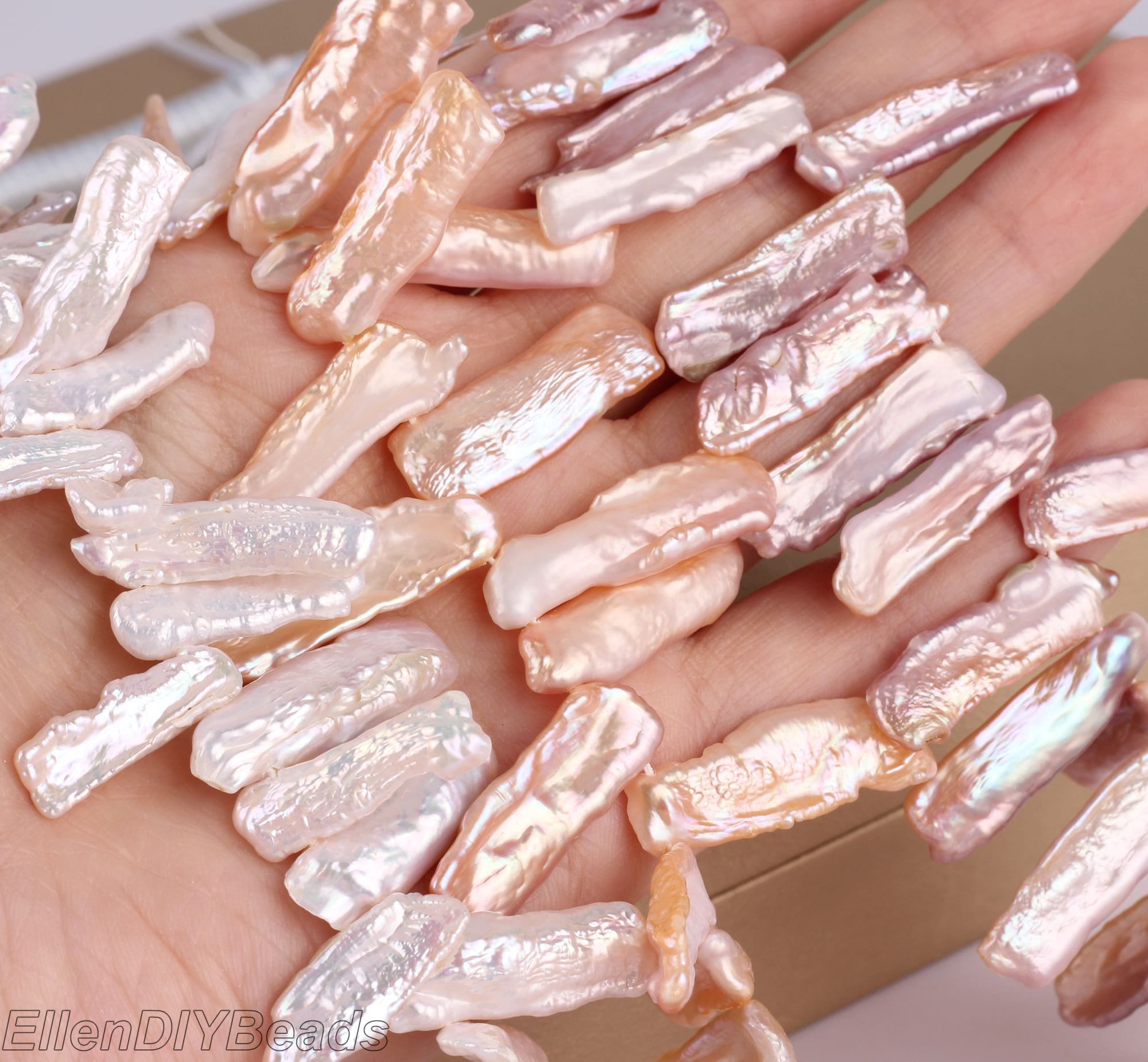 Wholesale Aa+ Biwa Stick Pearl Beads,freshwater Cultured Pearls,natural White/pink/purple Biwa Pearl Beads,pearl Jewelry Supplies--pb004