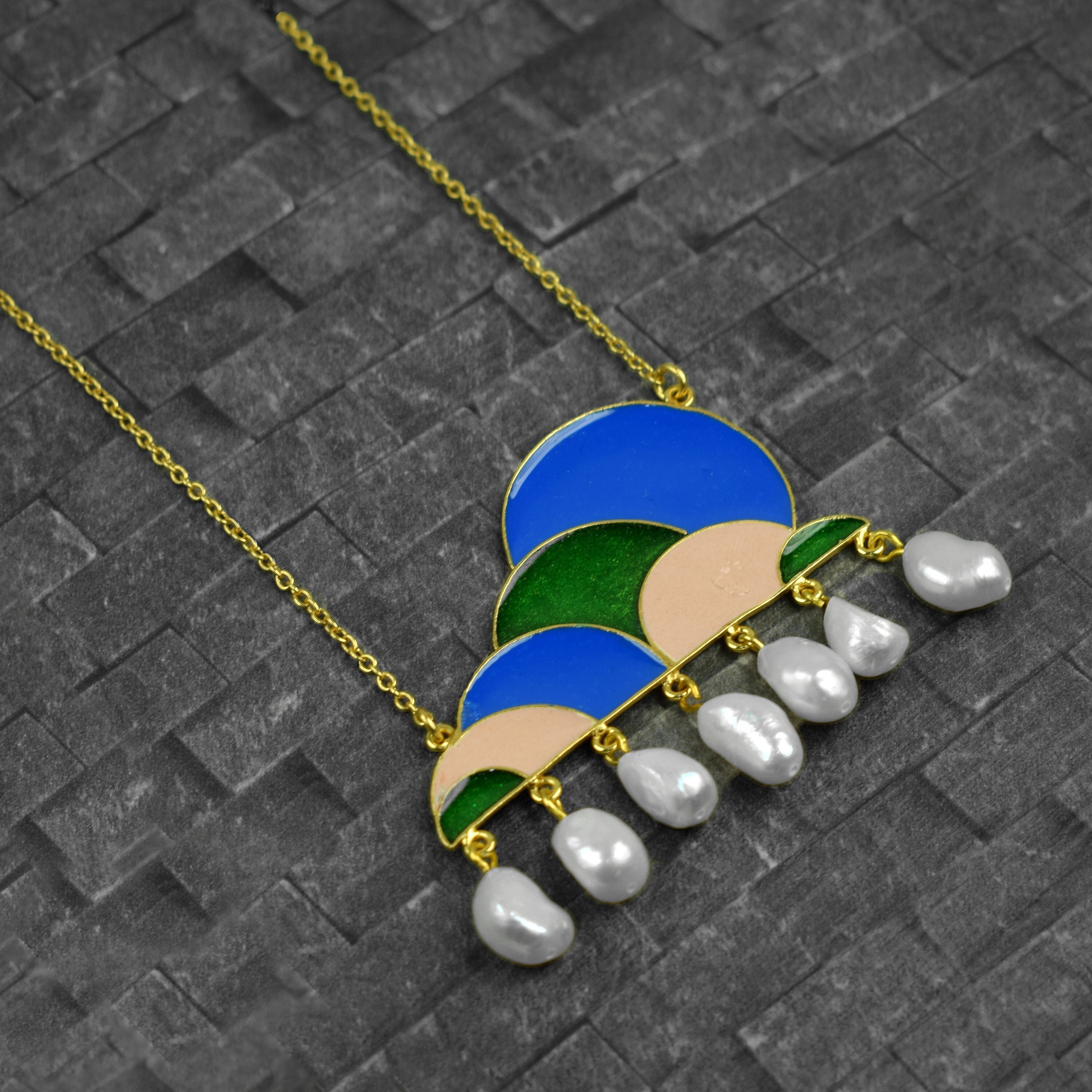 Beautiful Freshwater Pearl Dangling Necklace \ Pearl Necklace \ Pendant Necklace \ Womens Necklace \ Lariat Necklace\ Plastron Necklace