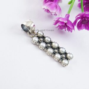 Fresh Water Pearl Bar Pendant, 925 Sterling Silver, June Birthstone