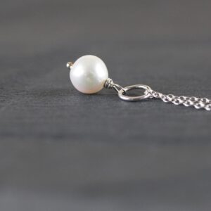 Freshwater Pearl Pendant In 925 Sterling Silver, 14kt Gold Or Rose Gold Filled, Natural White 10mm Round Pearl Necklace Charm, Dangle