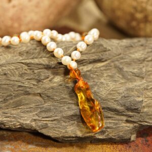 Pearl Mala Necklace Ambur Pendant • Freshwater Pearl Necklace • 6mm-7mm • Natural Pearl Necklace • White Necklace • Ba3a 4000